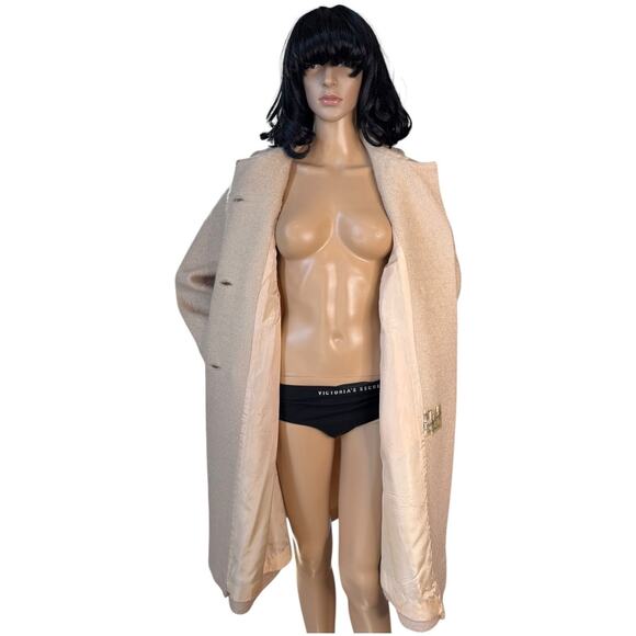 Vintage 1950's Craigleigh Ivory Blouce Double Breasted Swing Coat size large - Picture 12 of 17